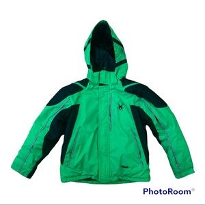 Spyder Green Black Hooded Boy Girl Snowboarding Insulated Ski Jacket 10